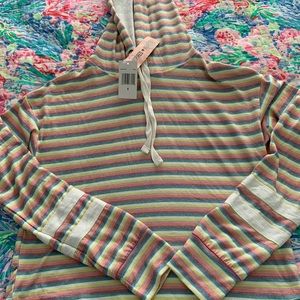 NEW Girls Cropped Rainbow Hoodie